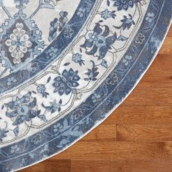Bazaar Elegance Grey/Blue 8 ft. Medallion Round Area Rug by Home Dynamix -Daltile Sales Store grey blue home dynamix area rugs 8r 13152c 451 c3 1000