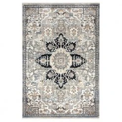 Bazaar Dazzle Grey/Blue 5 ft. x 7 ft. Medallion Area Rug by Home Dynamix