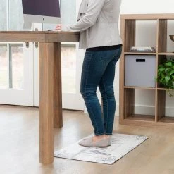 Cozy Living Grateful Floral Grey 17.5 in. x 30 in. Anti Fatigue Kitchen Mat by Home Dynamix -Daltile Sales Store grey home dynamix kitchen mats 1 cz01 40 1000