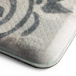 Cozy Living Grateful Floral Grey 17.5 in. x 30 in. Anti Fatigue Kitchen Mat by Home Dynamix -Daltile Sales Store grey home dynamix kitchen mats 1 cz01 4f 1000