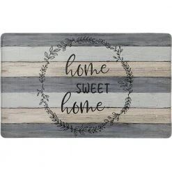 Cozy Living Home Sweet Home Modern Farmhouse Grey 17.5 in. x 30 in. Anti Fatigue Kitchen Mat by Home Dynamix