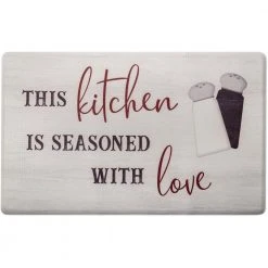 Cozy Living Seasoned with Love Grey 17.5 in. x 30 in. Anti Fatigue Kitchen Mat by Home Dynamix