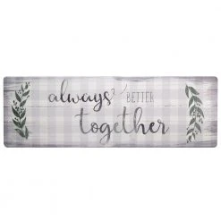 Cozy Living Always Better Together Buffalo Check Grey 17.5 in. x 55 in. Anti Fatigue Kitchen Mat by Home Dynamix