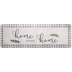 Cozy Living Home Sweet Home Buffalo Check Grey 17.5 in. x 55 in. Anti Fatigue Kitchen Mat by Home Dynamix