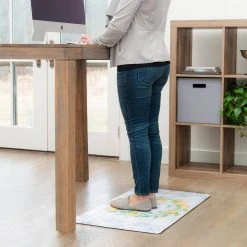 Cozy Living Lemon Wreath Gather Together Grey 20 in. x 36 in. Anti Fatigue Kitchen Mat by Home Dynamix -Daltile Sales Store grey home dynamix kitchen mats 20 cz02 40 1000