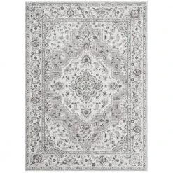 Belmar Sterling Grey/Ivory 8 ft. x 10 ft. Medallion Area Rug by Home Dynamix