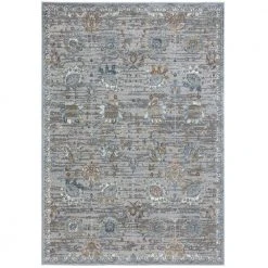 Skyler Elise Grey/Rust 8 ft. x 10 ft. Damask Area Rug by Home Dynamix