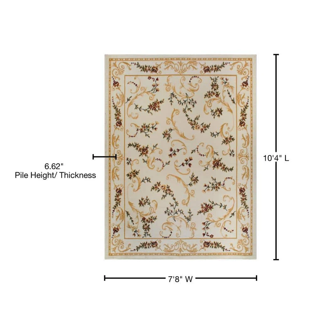 Optimum Ivory/Beige 8 ft. x 10 ft. Floral Indoor Area Rug by Home Dynamix 8 Optimum Ivory/Beige 8 ft. x 10 ft. Floral Indoor Area Rug by Home Dynamix - Image 6