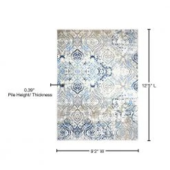Melrose Audrey Ivory/Blue 9 ft. x 12 ft. Medallion Area Rug by Home Dynamix -Daltile Sales Store ivory blue home dynamix area rugs 10 7060 682 76 1000
