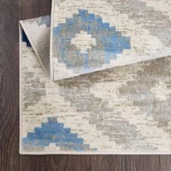 Melrose Maritza Ivory/Blue 5 ft. x 8 ft. Geometric Area Rug by Home Dynamix -Daltile Sales Store ivory blue home dynamix area rugs 2 7066 682 44 1000