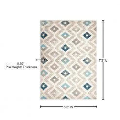 Melrose Maritza Ivory/Blue 5 ft. x 8 ft. Geometric Area Rug by Home Dynamix -Daltile Sales Store ivory blue home dynamix area rugs 2 7066 682 76 1000