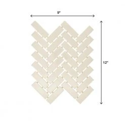 Restore Ivory 9 in. x 12 in. Glazed Ceramic Herringbone Mosaic Tile (0.6 sq. ft./each) by Daltile -Daltile Sales Store ivory daltile ceramic tile k17513herms1p2 a0 1000