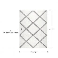 Carmela Ivory/Grey 8 ft. x 10 ft. Shag Area Rug by Home Dynamix -Daltile Sales Store ivory grey home dynamix area rugs 1 3662 123 fa 1000