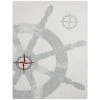 Marine Helm Ivory/Grey 8 ft. x 10 ft. Ship Wheel Indoor/Outdoor Area Rug by Home Dynamix