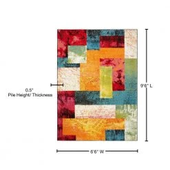 Splash Ivory/Pink 6 ft. x 9 ft. Abstract Area Rug by Home Dynamix -Daltile Sales Store ivory pink home dynamix area rugs 1a 651 999 76 1000