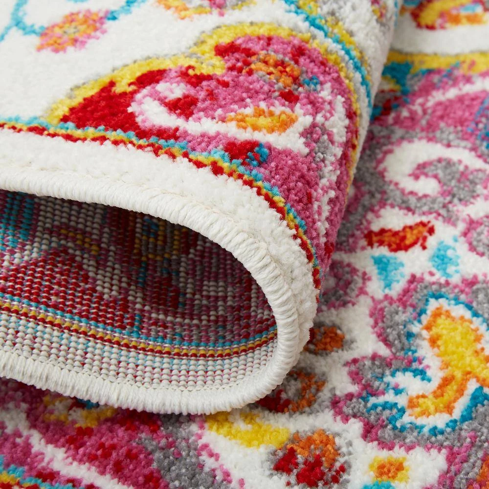 Splash Ivory/Red 5 ft. x 7 ft. Medallion Area Rug by Home Dynamix 9 Splash Ivory/Red 5 ft. x 7 ft. Medallion Area Rug by Home Dynamix - Image 7