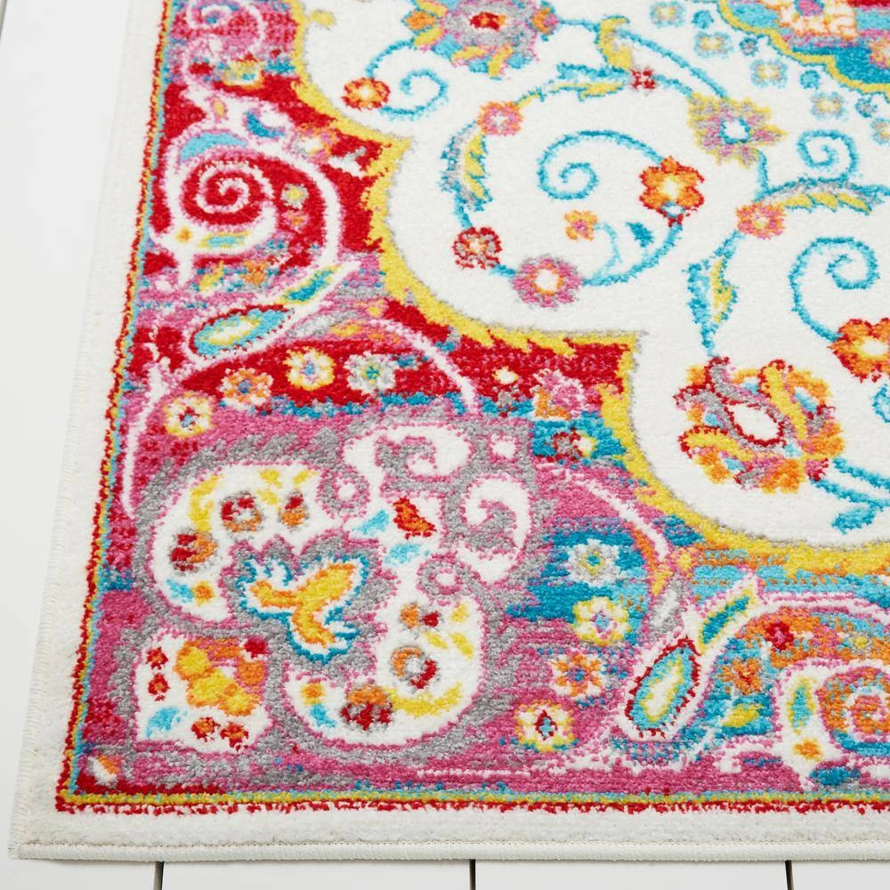 Splash Ivory/Red 5 ft. x 7 ft. Medallion Area Rug by Home Dynamix 6 Splash Ivory/Red 5 ft. x 7 ft. Medallion Area Rug by Home Dynamix - Image 4