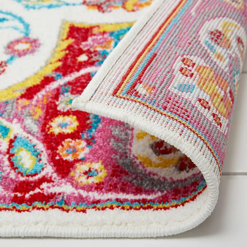 Splash Ivory/Red 5 ft. x 7 ft. Medallion Area Rug by Home Dynamix 10 Splash Ivory/Red 5 ft. x 7 ft. Medallion Area Rug by Home Dynamix - Image 8