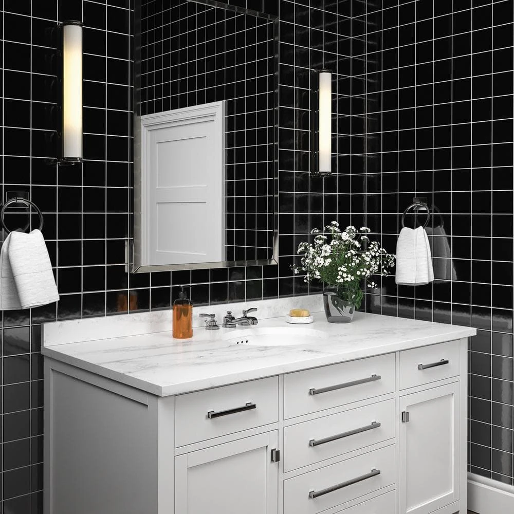Matte Black 4-1/4 in. x 4-1/4 in. Ceramic Wall Tile (12.5 sq. ft. / case) by Daltile 4 Matte Black 4-1/4 in. x 4-1/4 in. Ceramic Wall Tile (12.5 sq. ft. / case) by Daltile - Image 2