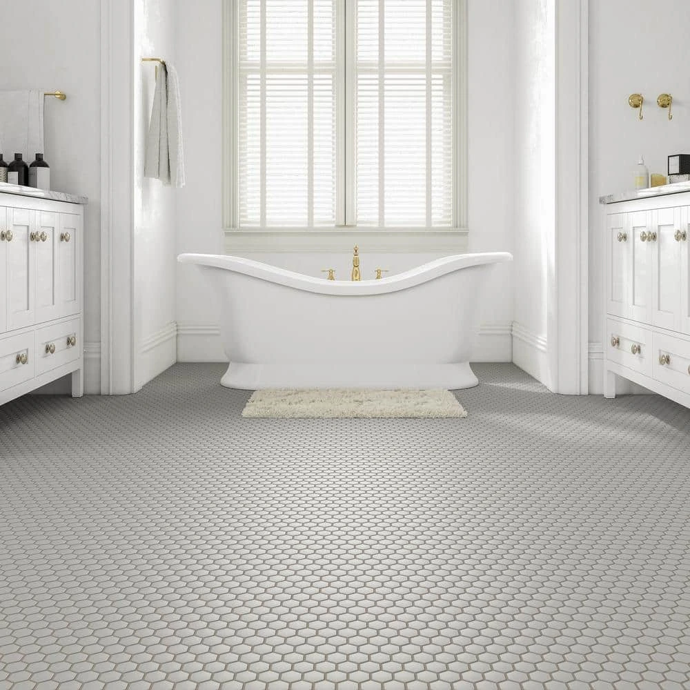Restore Matte Natural Gray Hexagon 10 in. x 12 in. x 6mm Glazed Ceramic Mosaic Tile (0.81 sq. ft.) by Daltile 4 Restore Matte Natural Gray Hexagon 10 in. x 12 in. x 6mm Glazed Ceramic Mosaic Tile (0.81 sq. ft.) by Daltile - Image 2