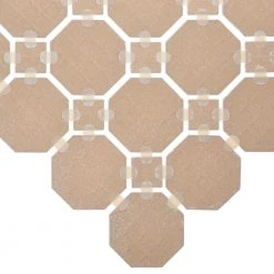 Prologue Matte White 12 in. x 12 in. x 6 mm Glazed Ceramic Octagon/Dot Mosaic Floor and Wall Tile (1 sq. ft./ each) by Daltile -Daltile Sales Store matte white daltile ceramic tile pr922oct44hd1p2 4f 1000