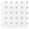 Prologue Matte White 12 in. x 12 in. x 6 mm Glazed Ceramic Octagon/Dot Mosaic Floor and Wall Tile (1 sq. ft./ each) by Daltile -Daltile Sales Store matte white daltile ceramic tile pr922oct44hd1p2 64 1000