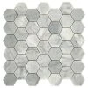 Restore Mist Honed 12 in. x 12 in. Marble Mosaic Tile (0.97 sq. ft./ piece) by Daltile -Daltile Sales Store mist daltile marble tile st832hexccms1u 64 1000