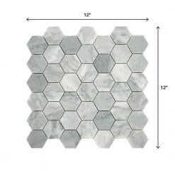 Restore Mist Honed 12 in. x 12 in. Marble Mosaic Tile (0.97 sq. ft./ piece) by Daltile -Daltile Sales Store mist daltile marble tile st832hexccms1u 66 1000