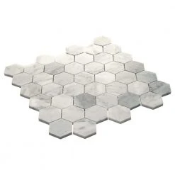 Restore Mist Honed 12 in. x 12 in. Marble Mosaic Tile (0.97 sq. ft./ piece) by Daltile -Daltile Sales Store mist daltile marble tile st832hexccms1u c3 1000