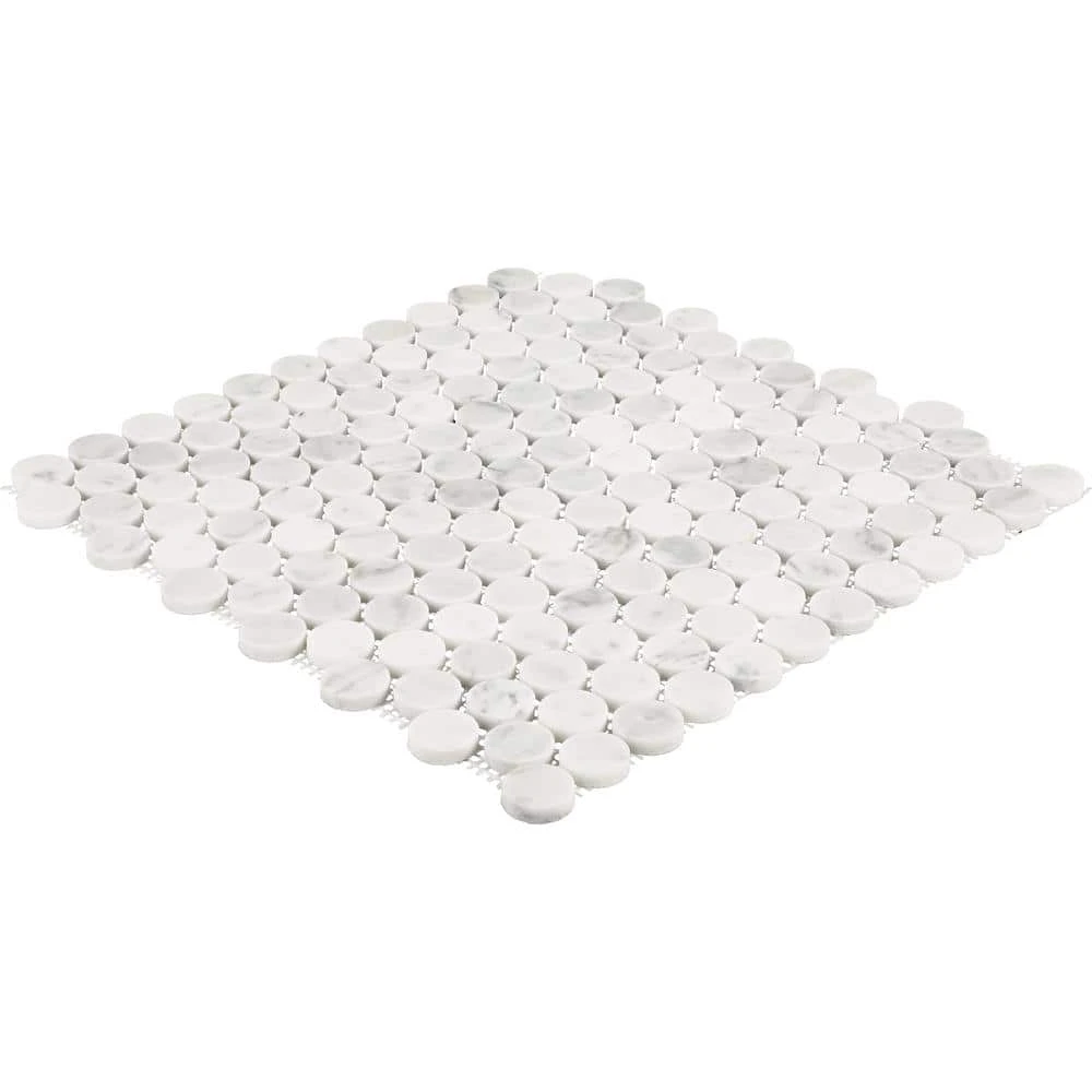 Stone Decorative Accents Mist Marble 12 in. x 11 in. Natural Stone Penny Round Mosaic Tile (9.6 sq. ft./Case) by Daltile 5 Stone Decorative Accents Mist Marble 12 in. x 11 in. Natural Stone Penny Round Mosaic Tile (9.6 sq. ft./Case) by Daltile - Image 3