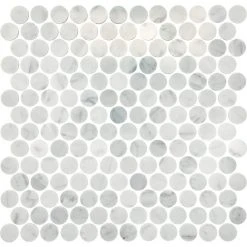Stone Decorative Accents Mist Marble 12 in. x 11 in. Natural Stone Penny Round Mosaic Tile (9.6 sq. ft./Case) by Daltile