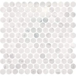 Stone Decorative Accents Mist Marble 12 in. x 11 in. Natural Stone Penny Round Mosaic Tile (9.6 sq. ft./Case) by Daltile 12 Stone Decorative Accents Mist Marble 12 in. x 11 in. Natural Stone Penny Round Mosaic Tile (9.6 sq. ft./Case) by Daltile -Daltile Sales Store mist marble daltile marble tile st52pnyrnmsccpl a0 1000