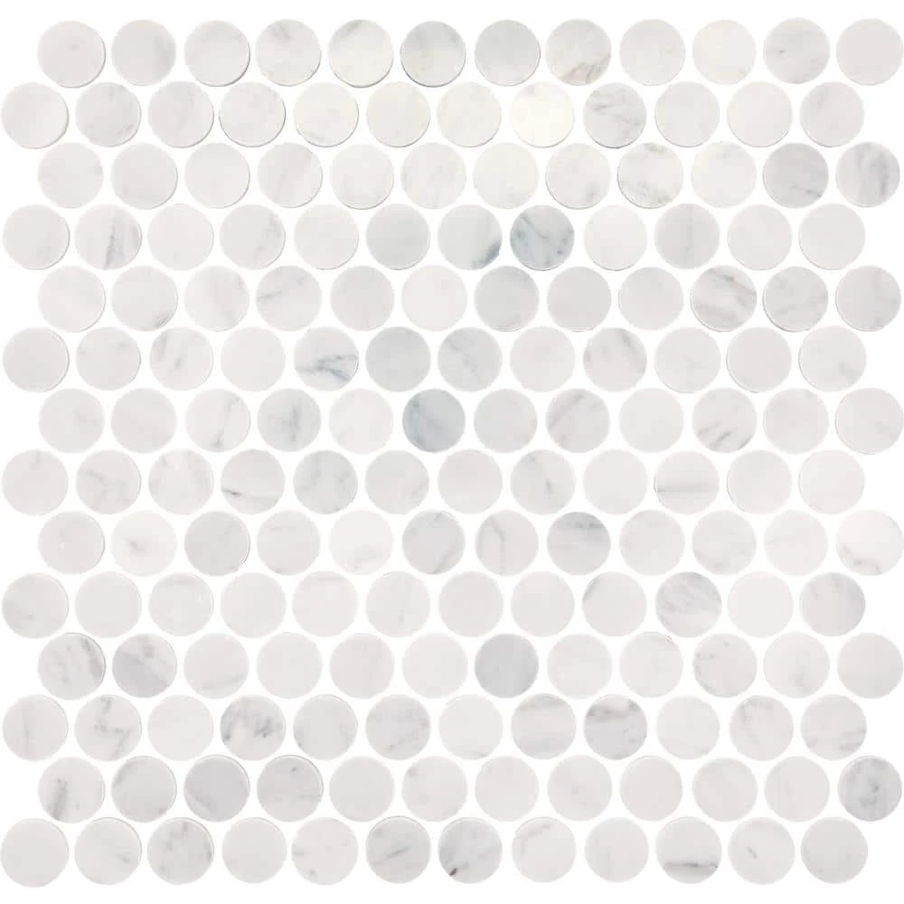 Stone Decorative Accents Mist Marble 12 in. x 11 in. Natural Stone Penny Round Mosaic Tile (9.6 sq. ft./Case) by Daltile 6 Stone Decorative Accents Mist Marble 12 in. x 11 in. Natural Stone Penny Round Mosaic Tile (9.6 sq. ft./Case) by Daltile - Image 4