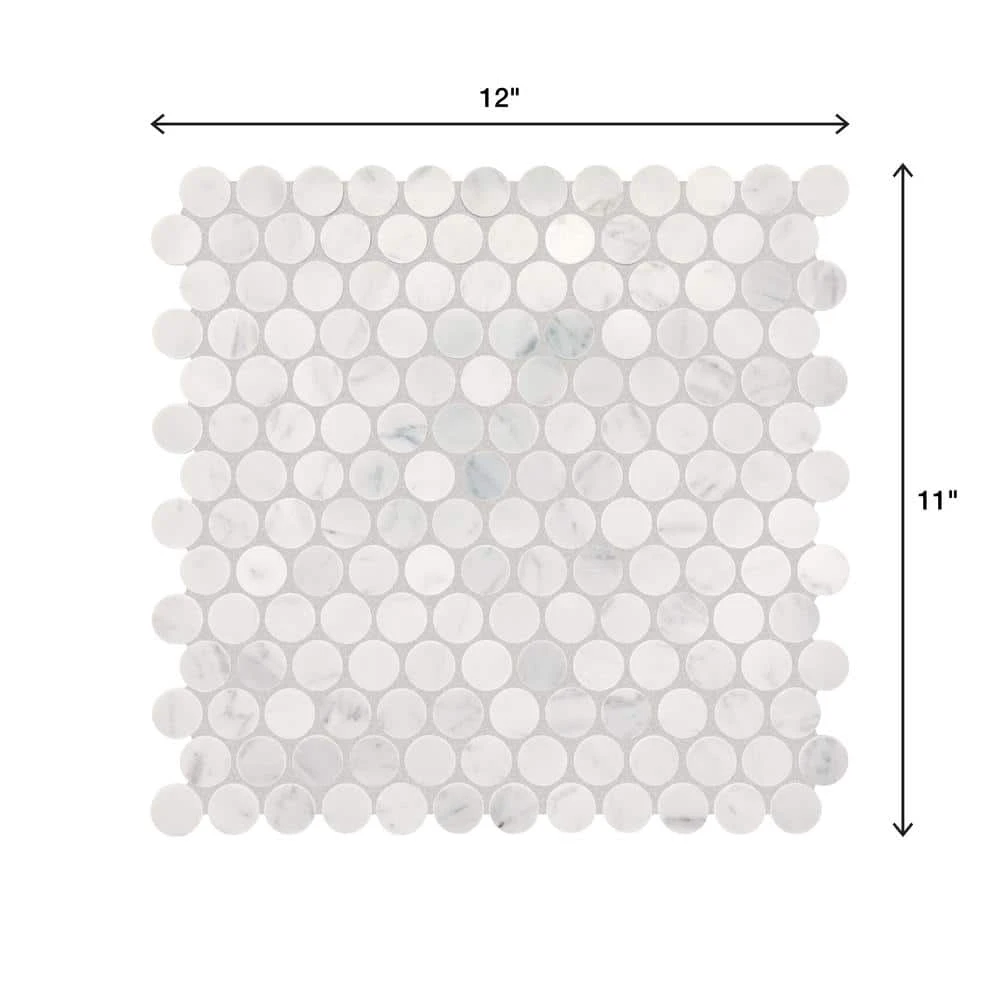 Stone Decorative Accents Mist Marble 12 in. x 11 in. Natural Stone Penny Round Mosaic Tile (9.6 sq. ft./Case) by Daltile 9 Stone Decorative Accents Mist Marble 12 in. x 11 in. Natural Stone Penny Round Mosaic Tile (9.6 sq. ft./Case) by Daltile - Image 7