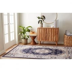 Premium Sakarya Navy Blue/Brown 9 ft. x 12 ft. Medallion Area Rug by Home Dynamix -Daltile Sales Store navy blue brown home dynamix area rugs 10 7069 300 40 1000