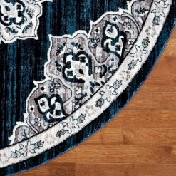 Bazaar Royal Navy Blue 8 ft. Medallion Round Area Rug by Home Dynamix -Daltile Sales Store navy blue home dynamix area rugs 8r dt178 309 c3 1000