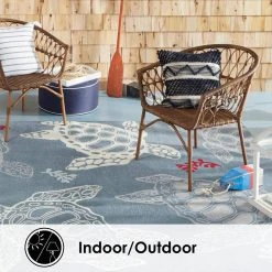 Marine Sea Turtle Navy Blue/Ivory 5 ft. x 7 ft. Indoor/Outdoor Area Rug by Home Dynamix -Daltile Sales Store navy blue ivory home dynamix outdoor rugs 2 10292 300 a0 1000