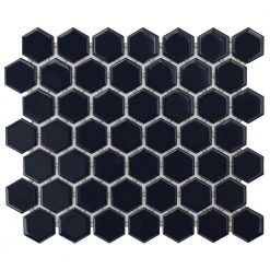 Restore Glossy Navy Hexagon 10 in. x 12 in. x 6.35 mm Glazed Ceramic Mosaic Tile (0.81 sq. ft./Each) by Daltile