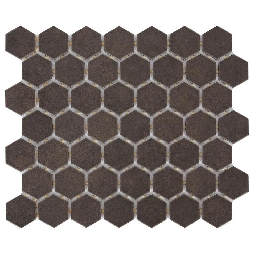 LuxeCraft Obsidian Black 10 in. x 12 in. Glazed Ceramic Hexagon Mosaic Tile (9.72 sq. ft./Case) by Daltile 3 LuxeCraft Obsidian Black 10 in. x 12 in. Glazed Ceramic Hexagon Mosaic Tile (9.72 sq. ft./Case) by Daltile