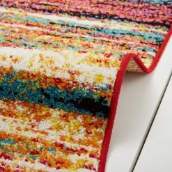 Splash Orange/Blue 3 ft. x 4 ft. Striped Area Rug by Home Dynamix -Daltile Sales Store orange blue home dynamix area rugs 3 204 999 4f 1000