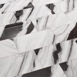 Rapport Panda Marble Polished 12 in. x 24 in. Glazed Porcelain Floor and Wall Tile (17.1 sq. ft./Case) by Daltile -Daltile Sales Store panda marble daltile porcelain tile rt201224ahd1lf 4f 1000