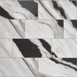 Rapport Panda Marble Polished 12 in. x 24 in. Glazed Porcelain Floor and Wall Tile (17.1 sq. ft./Case) by Daltile