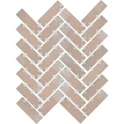 Modern Renewal Parchment 9 in. x 12 in. Glazed Ceramic Herringbone Mosaic Tile (6 sq. ft./Case) by Daltile -Daltile Sales Store parchment daltile ceramic tile mr2013herhd1p2 4f 1000