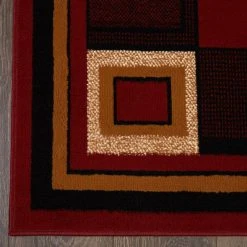 Premium Nikola Red/Brown 5 ft. x 7 ft. Geometric Area Rug by Home Dynamix -Daltile Sales Store red brown home dynamix area rugs 2 7543 200 c3 1000