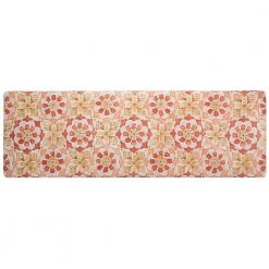 Cozy Living Turkish Tile Spice Floral Red 17.5 in. x 55 in. Anti Fatigue Kitchen Mat by Home Dynamix