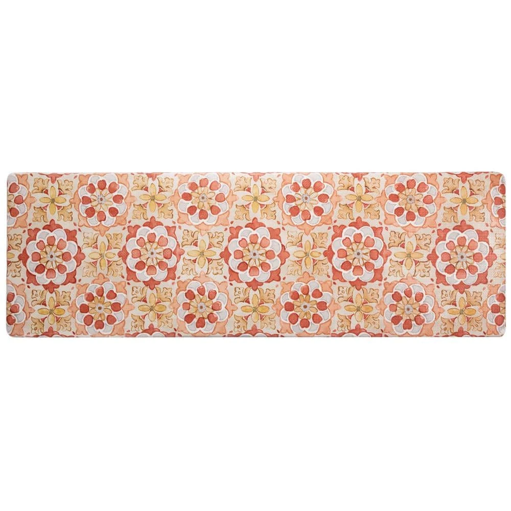 Cozy Living Turkish Tile Spice Floral Red 17.5 in. x 55 in. Anti Fatigue Kitchen Mat by Home Dynamix 3 Cozy Living Turkish Tile Spice Floral Red 17.5 in. x 55 in. Anti Fatigue Kitchen Mat by Home Dynamix