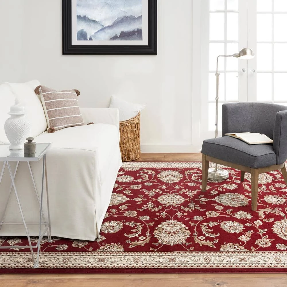 Bazaar Scarlet Red/Ivory 9 ft. x 12 ft. Medallion Area Rug by Home Dynamix 5 Bazaar Scarlet Red/Ivory 9 ft. x 12 ft. Medallion Area Rug by Home Dynamix - Image 3