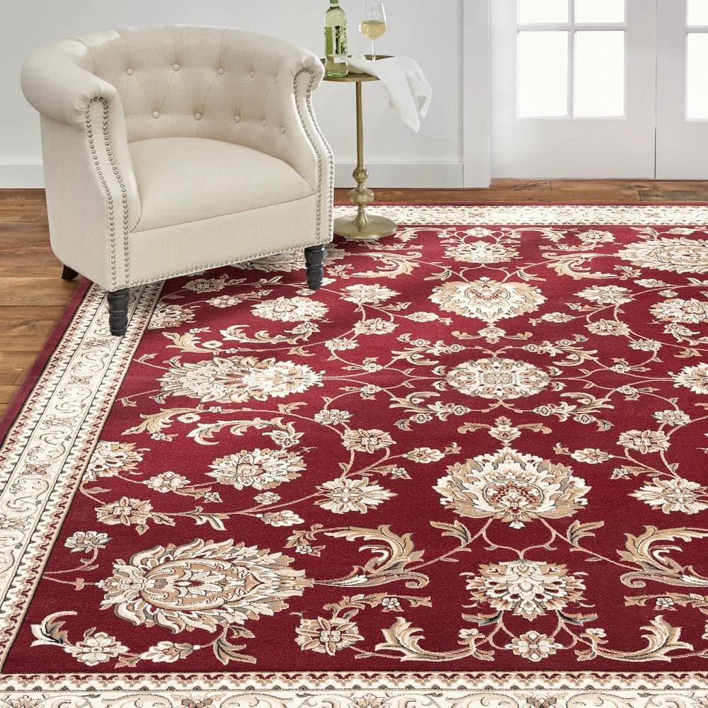 Bazaar Scarlet Red/Ivory 9 ft. x 12 ft. Medallion Area Rug by Home Dynamix 4 Bazaar Scarlet Red/Ivory 9 ft. x 12 ft. Medallion Area Rug by Home Dynamix - Image 2