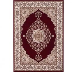 Bazaar Emy Red/Ivory 3 ft. x 5 ft. Medallion Area Rug by Home Dynamix