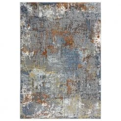 Skyler Maurice Rust/Blue 8 ft. x 10 ft. Abstract Area Rug by Home Dynamix
